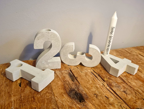 Beton kerzenhalter zahlen - beton,