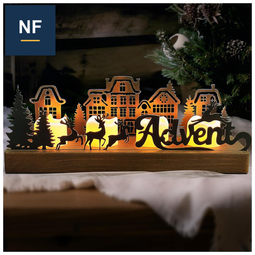 Adventskranz metall mit holz - adventskranz,
