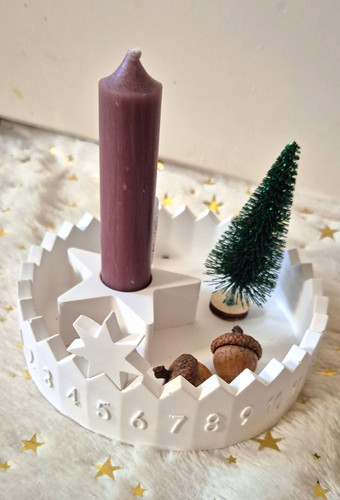 Adventskranz holz weiß stern - adventskranz,