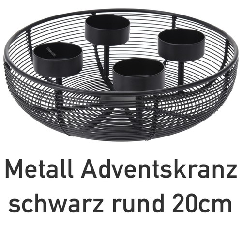 Metall adventskranz schwarz - adventskranz,