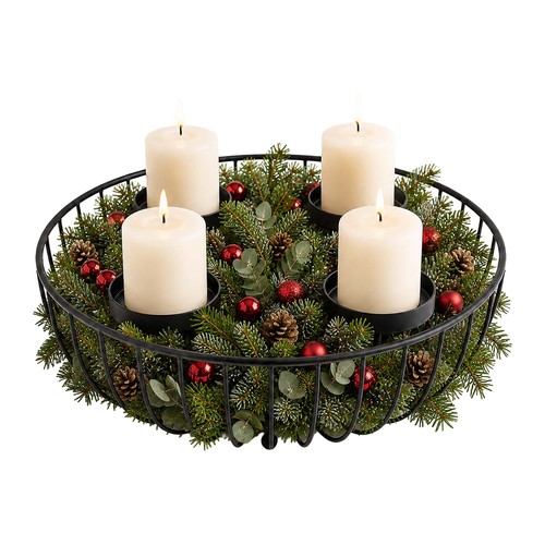 Adventskranz metallschale - adventskranz,