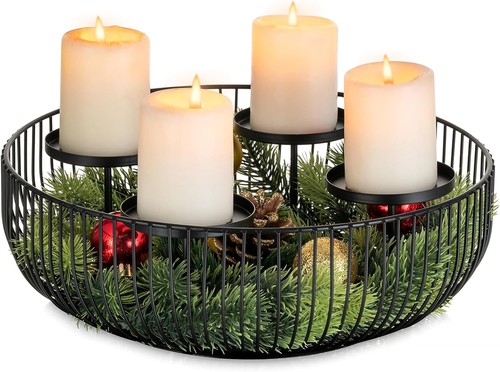 Adventskranz metall schwarz - adventskranz,